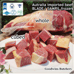 Beef BLADE Australia frozen daging sapi sampil rendang/dendeng whole cuts brand AMH 7-9 kg/pc (price/kg)